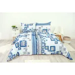 Stanex Ložní povlečení bavlněné káro modré (LS74) rozměr: 140 x 200 + 90 x 70, Zapínání: Knoflíkové