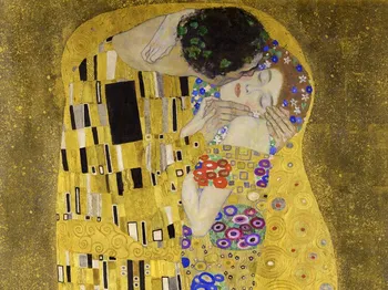 Obraz Gustav Klimt obrazová reprodukce matný fotopapír IDV51506 40 x 30 cm Polibek