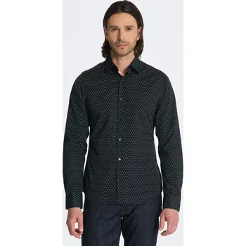 Pánské oblečení KOŠILE GANT SLIM FORMAL MICRO PRINT SHIRT BLACK