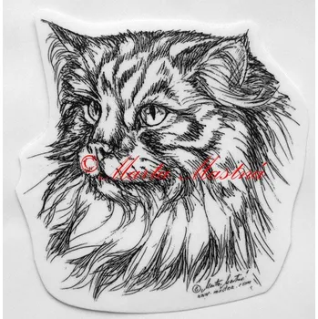 Samolepka kočka norská lesní - archiv c317 - Malá - přibližně jako pohlednice