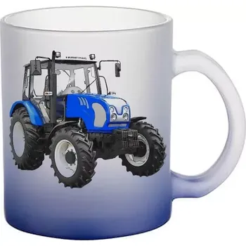 Farmtrac 675 skleněný hrnek traktor (hrneček s traktorem matné sklo )