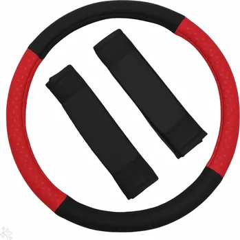 Potah na volant Potah na volant, červený + návleky na bezpečnostní pásy