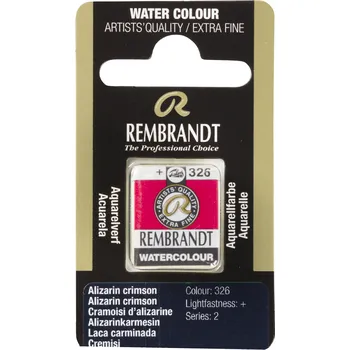 Vodová barva Akvarelová barva v půlpánvičce Rembrandt - 326 Alizarin Crimson