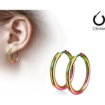 Náušnice Náušnice chirurgická ocel kruhy Rainbow