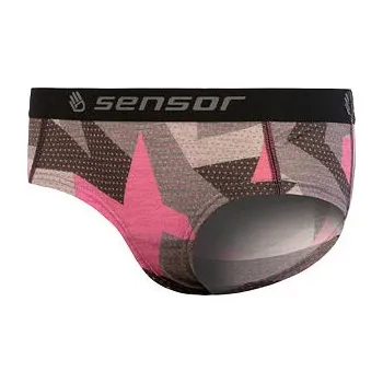 Dámská móda SENSOR MERINO IMPRESS dámské kalhotky černá/camo Velikost: M