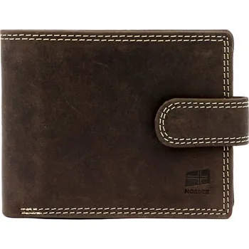 Peněženka Pevná tmavěhnědá kožená peněženka Nordee no. N992L