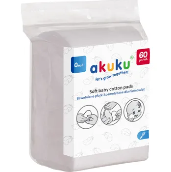 Dětský vlhčený ubrousek Akuku Dětské jednorázové bavlněné ubrousky 9 x 11 cm 60 ks