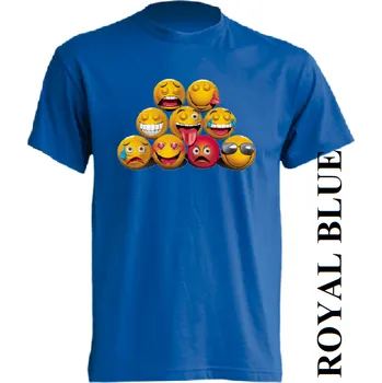 Pánské tričko panske-levne-bavlnene-tricko-digi-potisk-smajlici Barva: Royal blue - královsky modrá, velikost: XXL