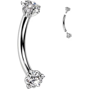 Piercing Šperky4U Piercing do obočí TITAN s hvězdičkami - TIT1391-1208