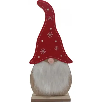 Vánoční dekorace Dřevěný skřítek vousatý 27cm 2009349