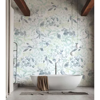 Tapeta Vliesová tapeta fialové, zelené listy 396921 / Tapety na zeď 39692-1 Aquarell Dreams (0,53 x 8,8 m) A.S.Création