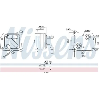 Chladič motoru Olejový chladič, motorový olej NISSENS 91519