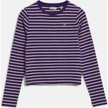 TOP GANT SHIELD SLIM RIBBED STRIPED TOP PANSY PURPLE