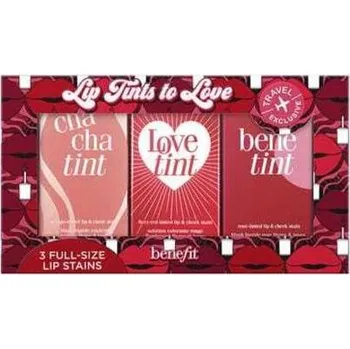Přípravek na tvář Benefit Lip Tints to Love Set - Dárková sada tekutých barev na rty a tváře