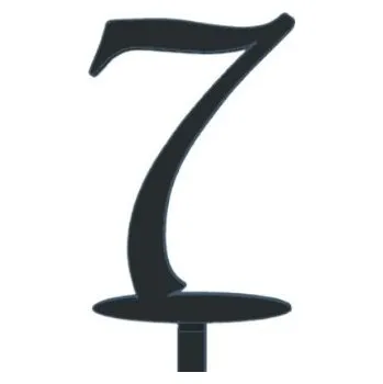 Dortová svíčka Zápich - číslo 7 modrý