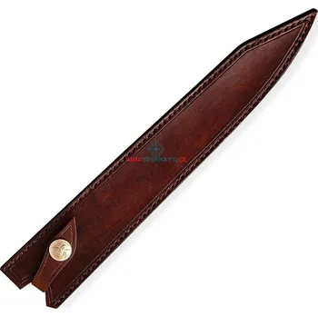 Kuchyňský nůž kožená Saya pro nůž Yanagiba/Sashimi - Dellinger Octagonal Full Damascus