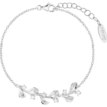 Náramek Stříbrný náramek se zirkony - listy - AP538-5734