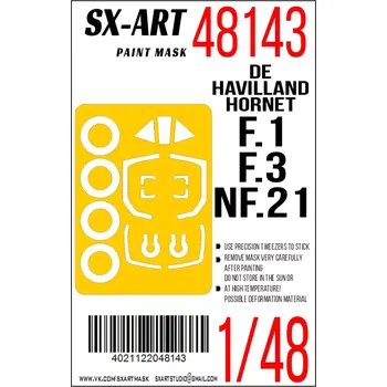 Plastikový model SX-ART 1/48 Paint mask D.H. Hornet F.1/F.3/NF.21 (TRUMP)