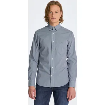Pánská košile KOŠILE GANT REG POPLIN MICRO CHECK SHIRT COLLEGE BLUE