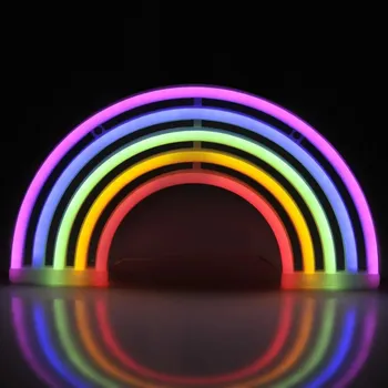 Nástěnné svítidlo LED Neonová nástěnná dekorace RAINBOW LED/3W/3xAA USB multicolor