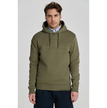 Pánská mikina MIKINA GANT REG TONAL SHIELD HOODIE JUNIPER GREEN
