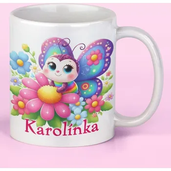 Hrnek se jménem Motýlek - Bílá / Keramický 0,29 l