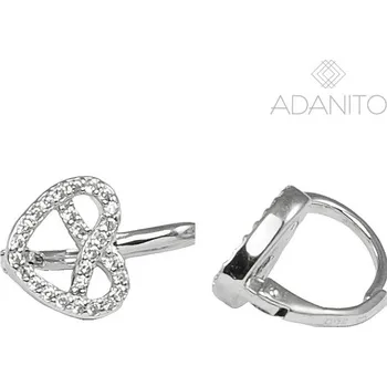 Náušnice Stříbrné náušnice srdíčka se zirkony