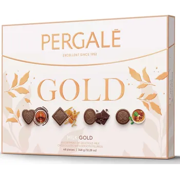 Čokoláda Pergale Gold Collection Směs mléčných pralinek s náplní 348g