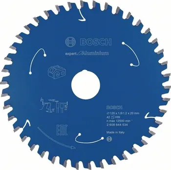 Pilový kotouč Bosch Pilový kotouč Expert for Aluminium pro akumulátorové pily 120×1,8/1,2×20 T42 2608644534