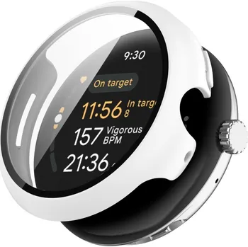 Ostatní příslušenství k chytrým hodinkám VSECHNONAMOBIL 87222 PC FULL COVER Plastový kryt se sklem pro Google Pixel Watch 3 41mm bílý