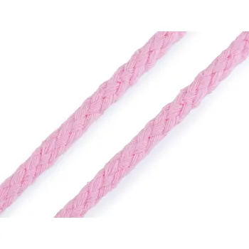 Šňůra na prádlo Pro Háčkování Oděvní bavlněná šňůra splétaná Ø 7 mm světle růžová