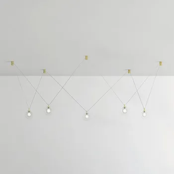 miloox by Sforzin Závěsné svítidlo Aladino, 5 světel, čiré/zlaté, sklo, decentralizované - Délka kabelu 200 cm transparentní, zlatá 5 x 10 W LED - Doprava zdarma