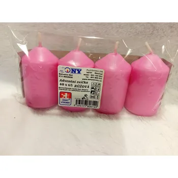 Svíčka Bony adventní svíčka růžová, 4 ks Velikost - svíčky: 45 x 80 mm