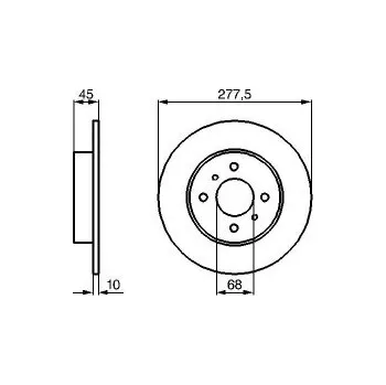 Brzdový kotouč Brzdové kotouče 278 mm Nissan PRIMERA Traveller (WP11) - BOSCH