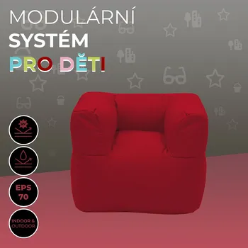DEOKORK Zahradní dětské textilní křeslo MODULTEX KIDS (červená)