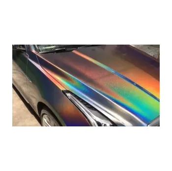 Polep vozidla Chromovaná laserová duhová šedá auto wrap fólie 152x50cm - interiér/exteriér