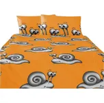 Damaškové povlečení Geon šneci - oranžová 140x200 70x90