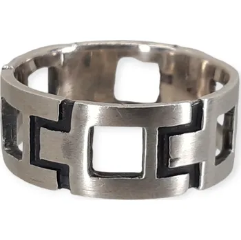 Prsten Pánský stříbrný prsten Hradba – prořezávaný design, Ag 925/1000 Velikost prstenu: 69/22,0