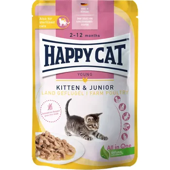 Krmivo pro kočku Happy Cat Meat in Sauce - Kitten & Junior Land-Geflügel 85 g (min. odběr 20 ks)