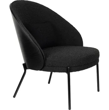Křeslo Černé bouclé křeslo DUTCHBONE RODIN