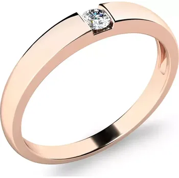 Prsten Dámský prsten růžové zlato 585/1000 přírodní diamant 0.055 ct G/SI 10978-CV-DIA velikost 54