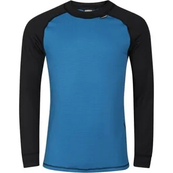Pánské tričko MS TDR pánské funkční triko dlouhý rukáv černá (šedá)/petrol (sv.modrá) S