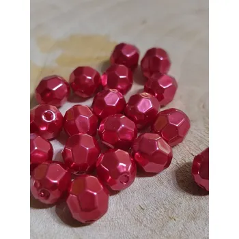 Korálek Plastové voskové korálky Glance ohňovka Ø10 mm barva červená tmavá