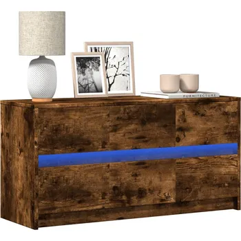 Televizní stolek vidaXL TV skříňka s LED 100 x 34 x 50 cm kompozitní dřevo [852215] Barva: kouřový dub