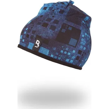 Kojenecká čepice Little Angel Čepice podšitá Outlast® Denim čtverce/černá Vel. 7 (58 - 62 cm)