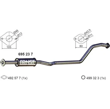 Tlumič výfuku Stredni tlumic vyfuku ERNST 695237