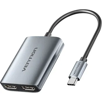 Datové redukce Vention USB-C to Dual HDMI MST Adapter 0.15M Gray Aluminum Alloy Type