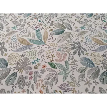 BYTEMA Dekorační látka LISTY MELIA zelené šíře 140 cm