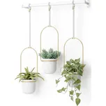 Květináče Umbra TRIFLORA SET/3ks bílá, mosazná
