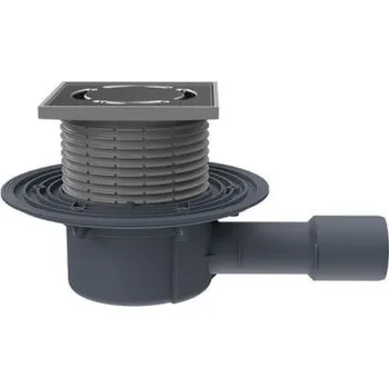 Hl podlahová vpust DN40/50, vodorovný odtok, zápachová uzávěra, PP, nerezová ocel